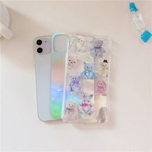 Load image into Gallery viewer, Cartoon Bear Laser Card Phone Case
