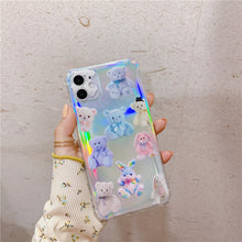 Load image into Gallery viewer, Cartoon Bear Laser Card Phone Case
